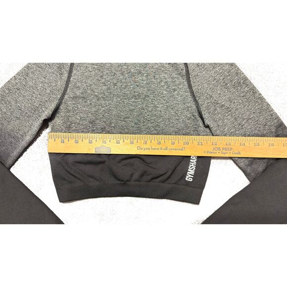 Gymshark Adapt Ombre Long Sleeve Crop Top Black Gray Medium Med M Shirt Gym - Picture 4 of 10